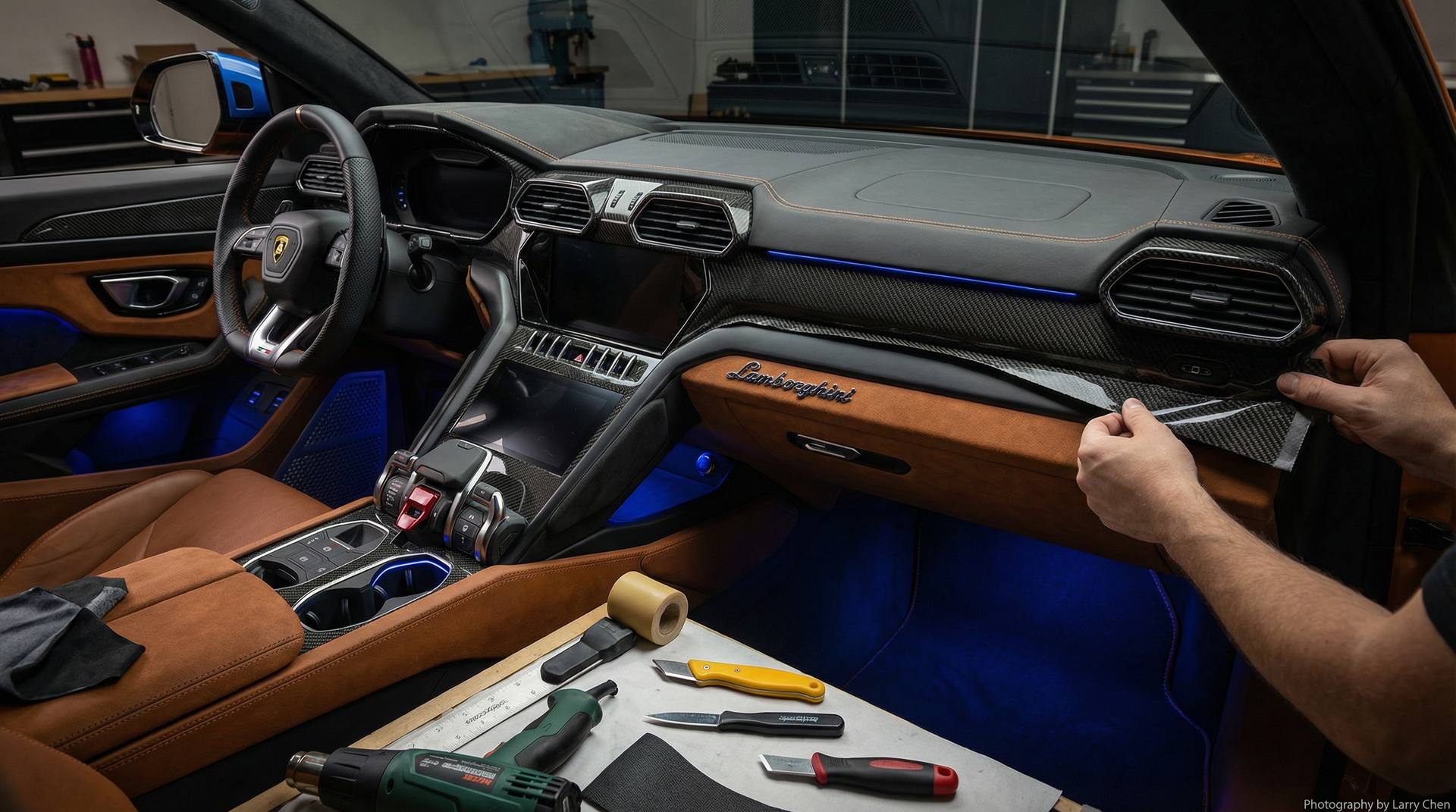 香蕉视频内饰改装视频教程-碳纤维饰板视频